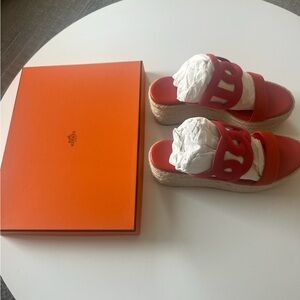 Hermes woman shoes red, size 6